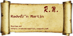 Radván Martin névjegykártya