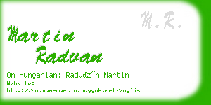 martin radvan business card